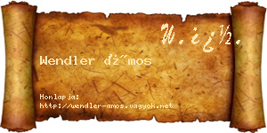 Wendler Ámos névjegykártya